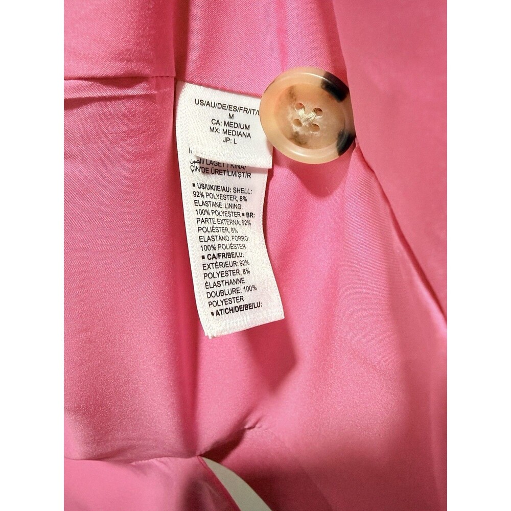 The Drop Women's Pink Lined Long Blazer M Button Closure Pockets Long Sleeve - Picture 7 of 12